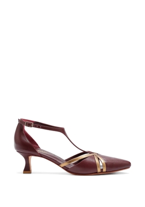 Sarah Chofakian Salomé Villa Cetinale t-strap leather pumps - Red