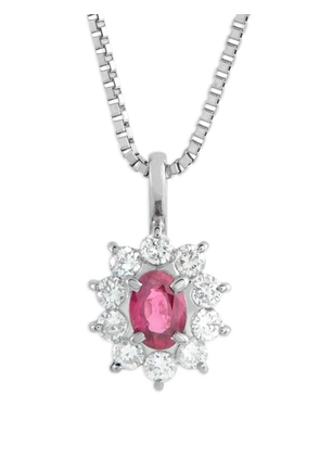 LB Exclusive floral Ruby pendant necklace - Silver