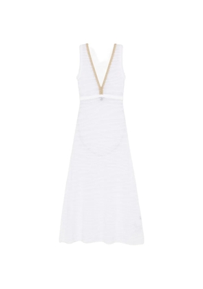 Just Cavalli V-neck printed midi dress - White