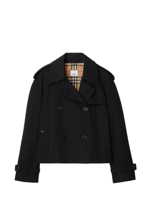 Burberry cropped gabardine Mayfair trench jacket - Black