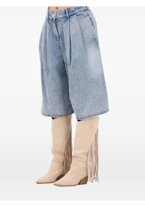 Armani Exchange pleated denim shorts - Blue