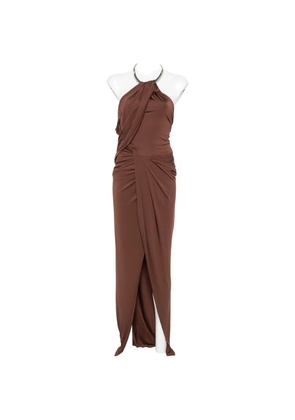 Amen twisted halter-neck maxi dress - Brown