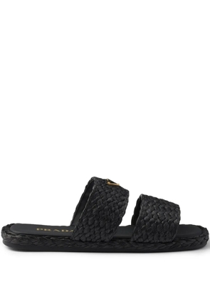 Prada raffia slides - Black