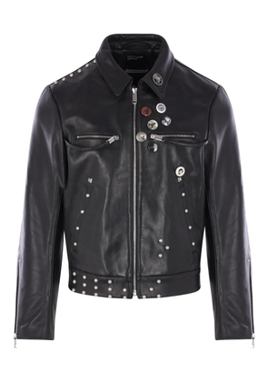 Enfants Riches Déprimés Studded graphic leather jacket - Black
