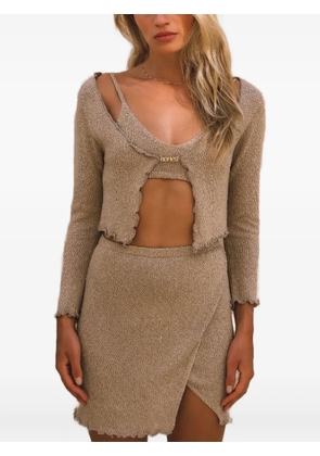 HONEST ruffled knitwear - Neutrals