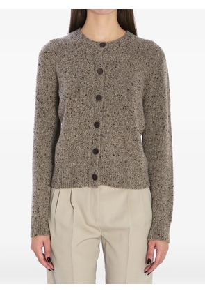 The Row Mauino ribbed button cashmere cardigan - Brown
