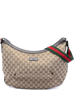 Gucci Pre-Owned 2016-2026 GG Canvas Web Half Moon crossbody bag - Neutrals