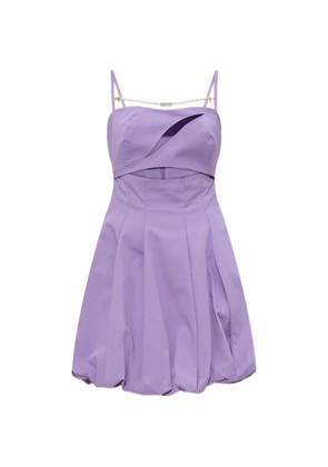 Versace Jeans Couture cut-out pleated mini cotton dress - Purple