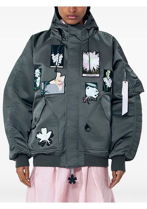 Cecilie Bahnsen x Alpha X CB N-2B floral-appliqué bomber jacket - Green