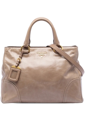 Prada Pre-Owned 2013-2026 Vitello Shine Open Convertible Tote satchel - Neutrals