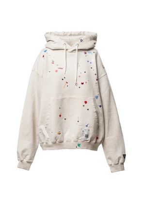 Maison MIHARA YASUHIRO kids sticker printed hoodie - Neutrals