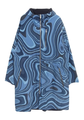 Hermès Pre-Owned 2010s serie hooded button coat - Blue