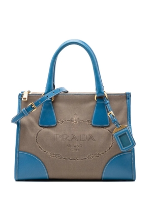 Prada Pre-Owned 2013-2025 Saffiano Trimmed Canvas Canapa Logo Double Zip satchel - Brown