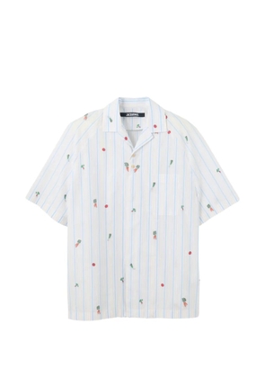 Jacquemus striped embroidered shirt - White