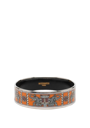 Hermès Pre-Owned 20th Century Wide Torana Elephants Enamel Bangle 65 costume bracelet - Orange