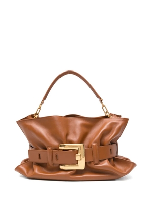 Balmain buckle-chain tote bag - Brown
