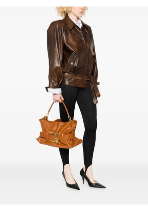 Balmain buckle-chain tote bag - Brown