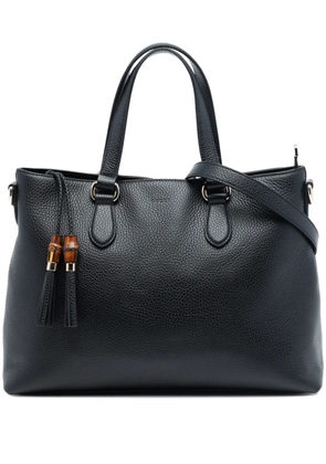 Gucci Pre-Owned 2016-2025 Leather Bamboo Tassel satchel - Black