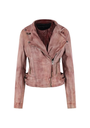 PETRA buckle-detail biker jacket - Pink