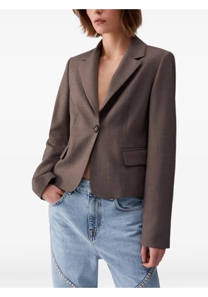 LIU JO single-breasted cropped blazer - Brown