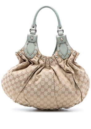 Gucci Pre-Owned 2016-2026 GG Canvas Studded Pelham hobo bag - Neutrals