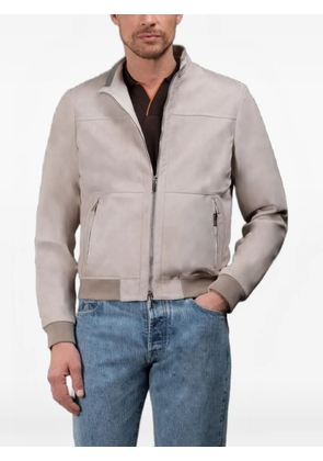 Moorer Maurilio-Cpf zip suede jacket - Neutrals