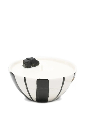 LOVE&STONES Heal striped candle - White