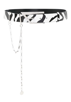 The Attico zebra-print chain belt - White