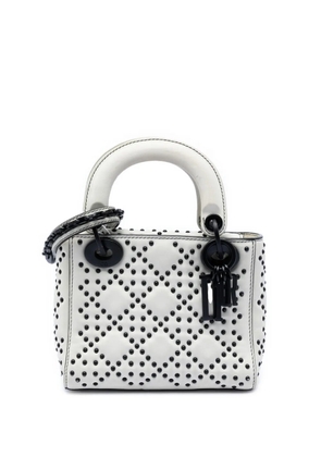 Christian Dior Pre-Owned 2018 Mini Ultra Matte Calfskin Cannage Studded Supple Lady Dior satchel - Black