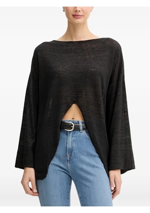 Benetton open-front wide-sleeved sweater - Black