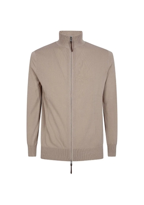 Ballantyne zip-up cardigan - Neutrals