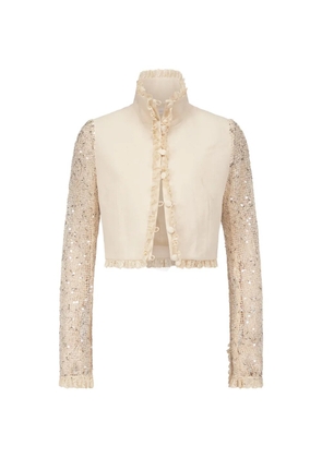 Ludovic de Saint Sernin Odile ruffled sequin jacket - Neutrals