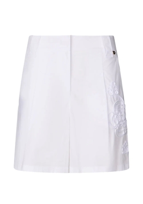 LIU JO embroidery poplin shorts - White