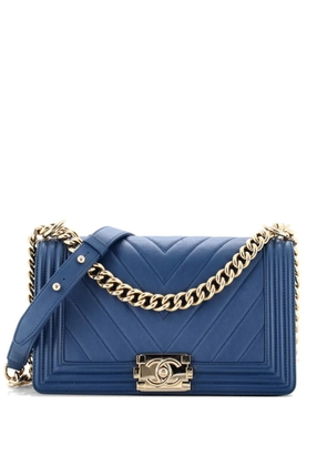 CHANEL Pre-Owned Boy Flap Bag Chevron Lambskin Old Medium shoulder bag - Blue