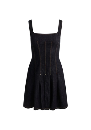 alice + olivia Hollis flared denim mini dress - Blue