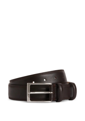 Boggi Milano double-stitching logo-buckle belt - Brown