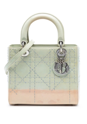 Christian Dior Pre-Owned 2015 Medium Ombre Patent Cannage Lady Dior satchel - Green