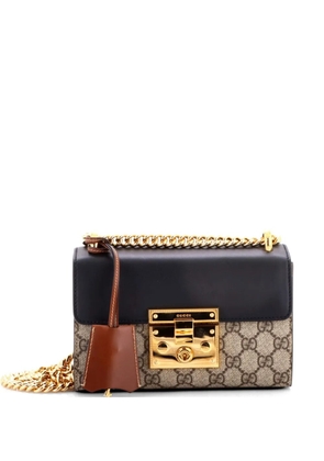 Gucci Pre-Owned Padlock Shoulder Bag GG Coated Canvas and Leather Small crossbody bag - Black