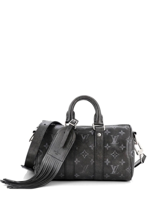 Louis Vuitton Pre-Owned Keepall Bandouliere Bag Brushed Monogram Leather 25 handbag - Black