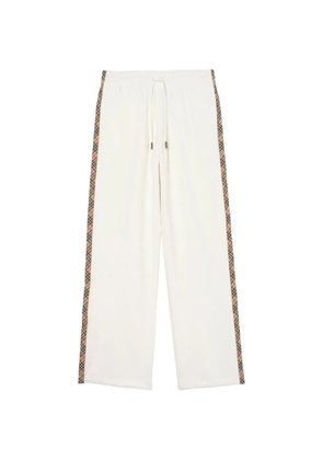 Burberry Check-trim cotton track pants - White