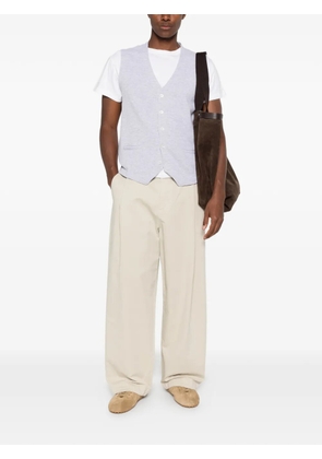 Fileria V-neck buttoned knitwear - Grey