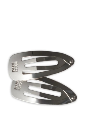Miu Miu metal hair clips - Silver