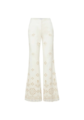 Veronica Beard Komi eyelet embroidered trousers - Neutrals