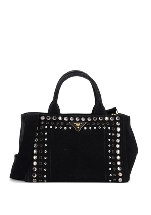 Prada Pre-Owned Canapa Rhinestone Embellished Canvas Mini tote bag - Black