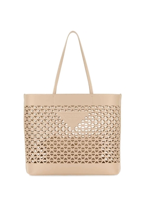 Prada leather cut-out tote bag - Neutrals