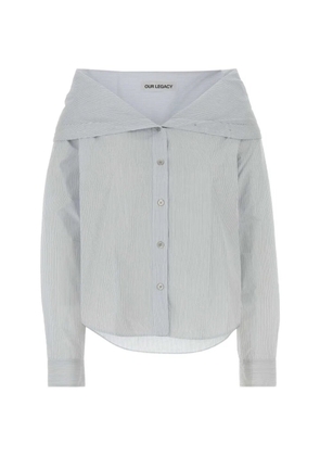 OUR LEGACY embroidered poplin shirt - Blue