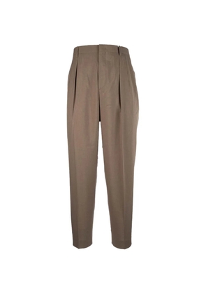 Cellar Door belt-loops pleated trousers - Brown