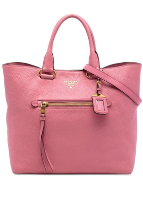 Prada Pre-Owned 2013-2025 Vitello Daino Open Convertible Tote satchel - Pink