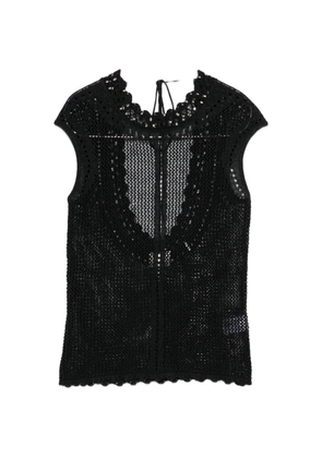 ISABEL MARANT scalloped openwork top - Black