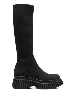 Camper 70mm knitted platform boots - Black
